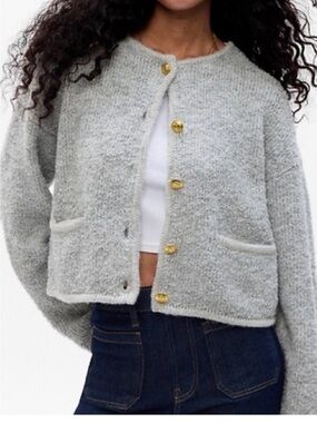 Boucle Cropped Sweater Jacket from Gap